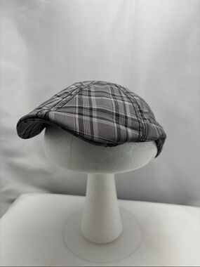 Style 212 Drivers Cabbie Flat Cap Tight Plaid Black & Gray #500